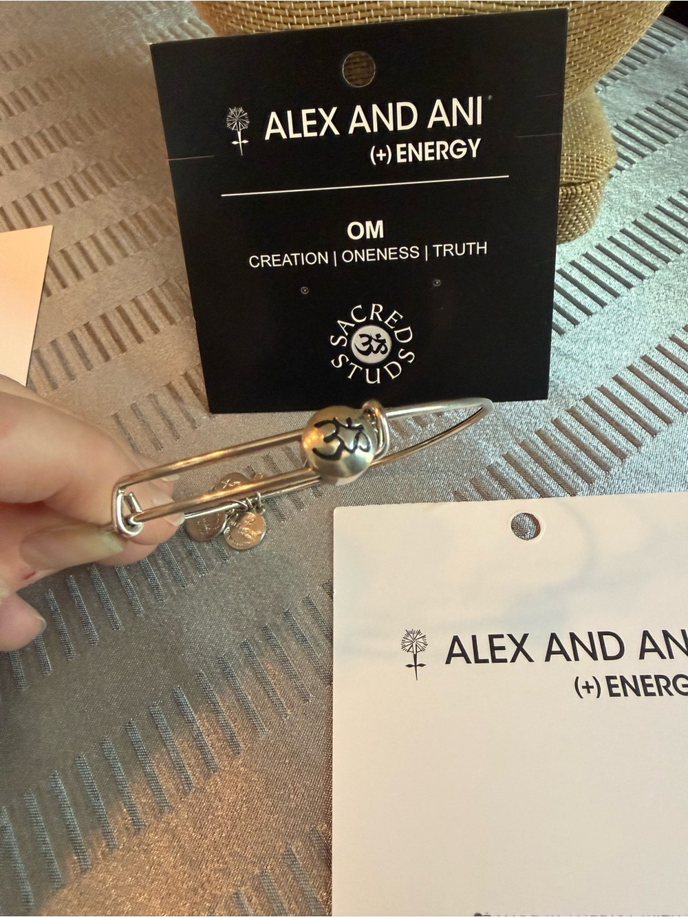 Alex and Ani OM Sacred Studs Bangle and Cards
